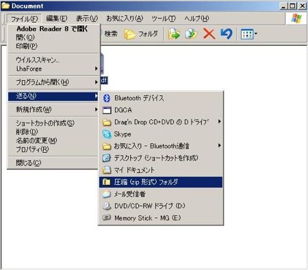 圧縮(zip形式)フォルダ
