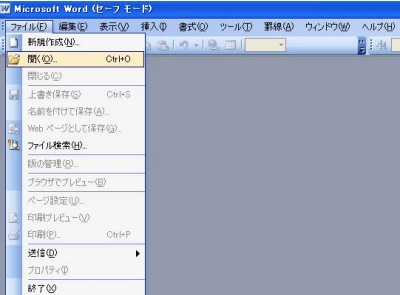 ファイルを開きます