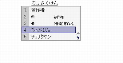 「ちょさくけん」から変換